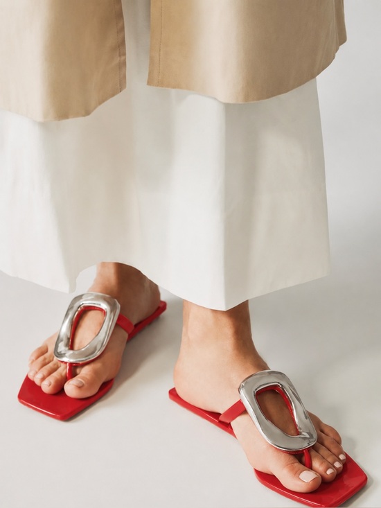 Jeffrey Campbell Shoes - Jeffrey Campbell Red Linques Jelly Shiny Silver Sandals Anthropologie Resort